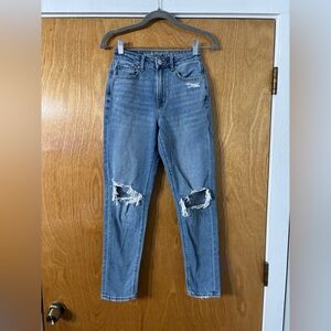 American Eagle Outfitters Light Blue Distressed High Rise Jeans